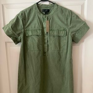 J. Crew army green shirt dress